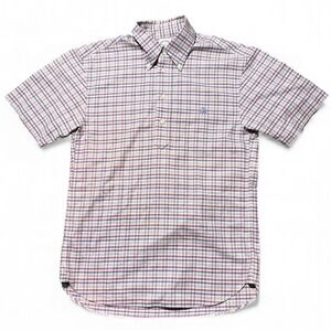 Brooks Brothers Polo Shirt Slim Fit Plaid Short Sleeve Mens Small Supima Cotton
